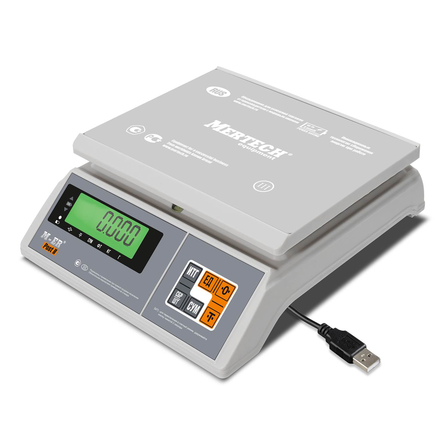 Весы порционные Mertech M-ER 326 AFU-3.01 Post II LCD USB-COM (3 кг, 0,1 г, внешняя калибровка), 3104: фотографии