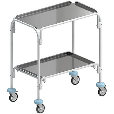 Внутрибольничная 2‑ярусная тележка со стальными поддонами ТБ−01−КРОНТ−2: фотографии