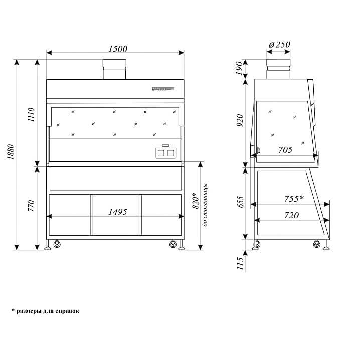 Вытяжной шкаф LAMSYSTEMS ШВ-Ламинар-С-1,5 фото2