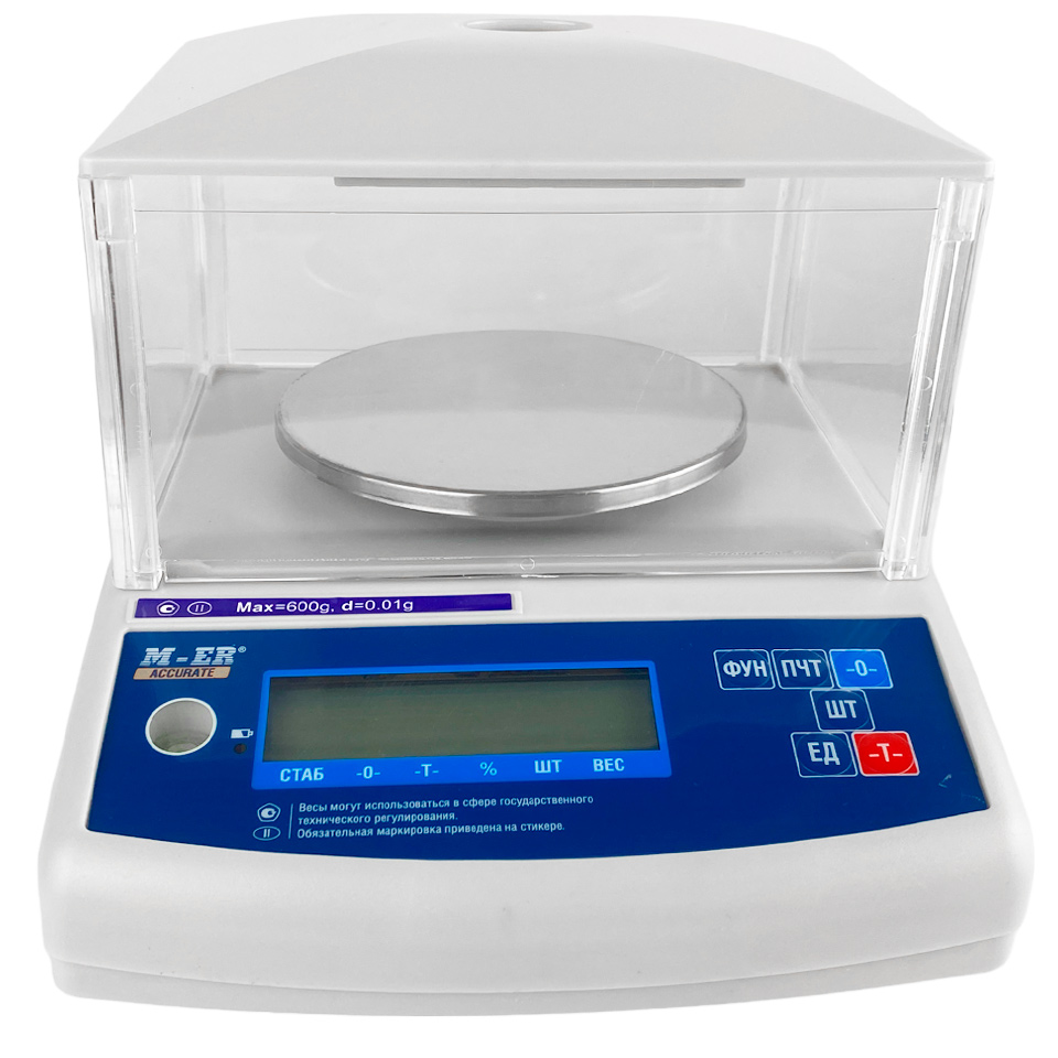 Весы лабораторные MERTECH M-ER 122 ACFJR-600.01 ACCURATE (600 г, 0,01 г, внешняя калибровка): фотографии