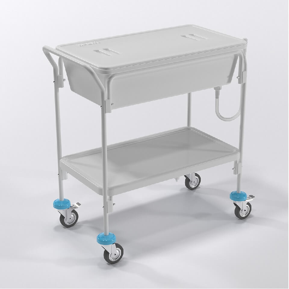 Ёмкость-контейнер для дезинфекции КРОНТ КДС-35 с нижним сливом, с тележкой ТБ-01-КРОНТ фото3