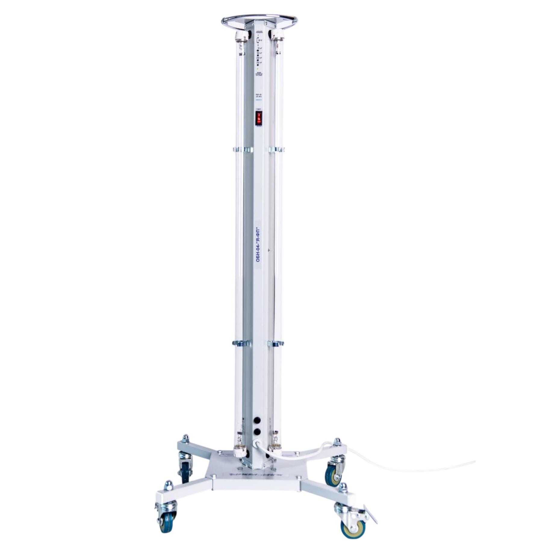 Передвижной бактерицидный трёхламповый напольный УФ-облучатель ОБН-04-Я-ФП: фотографии